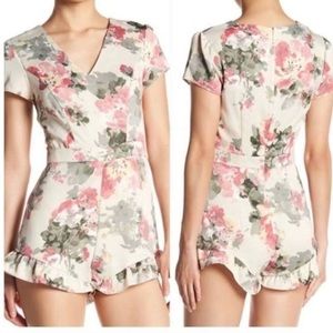 💋 BEBE floral pink satin floral dream romper 12 New 💋